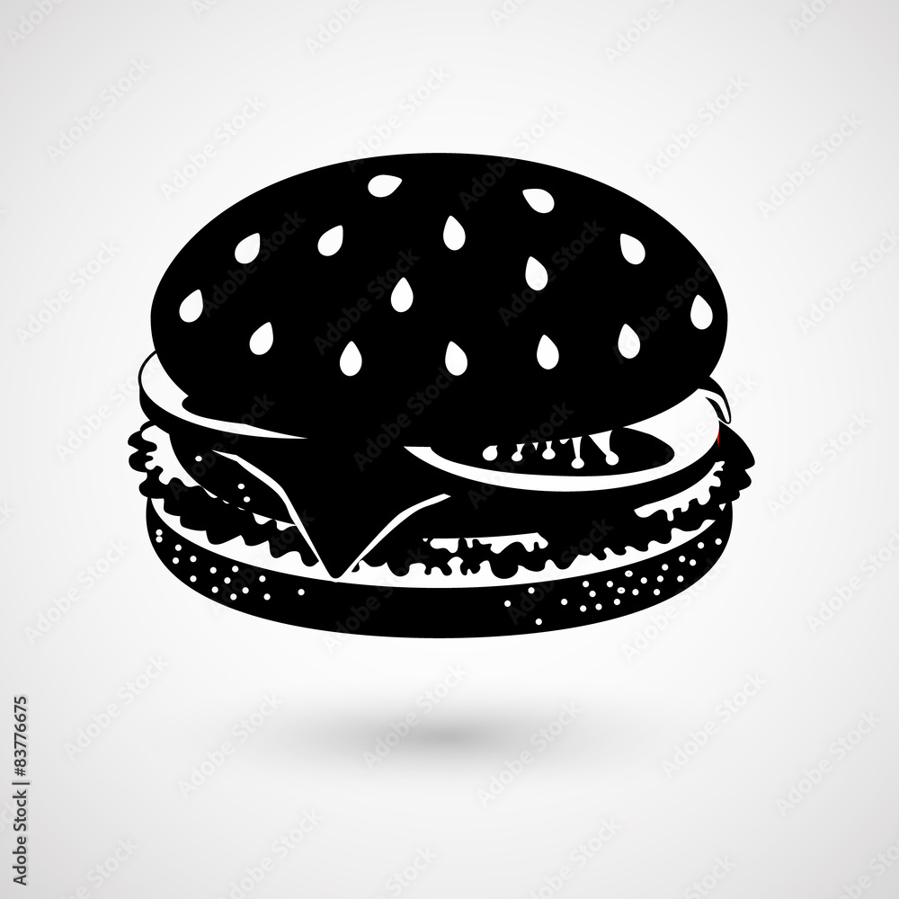 Hamburger isolated on white background.Vector illustration. Hamburger isolated on white background.Vector illustration.