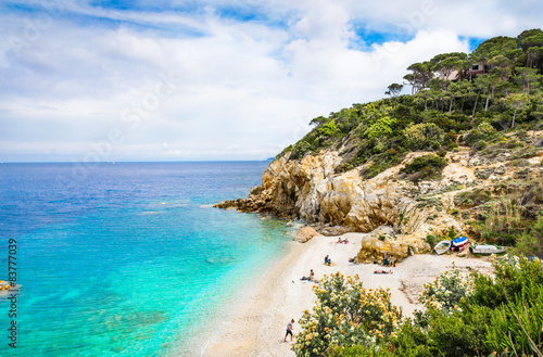 Fotografie Elba island panoramic view of Sansone beach, Tuscany,Italy.