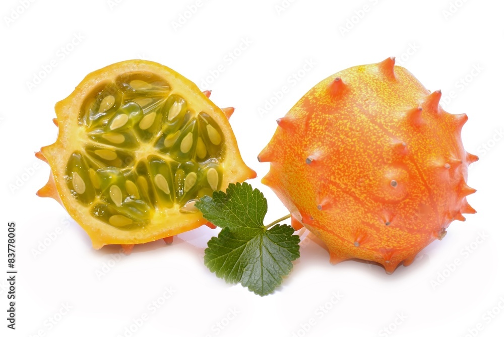 Kiwano fruit isolated on white background Kiwano fruit isolated on white background