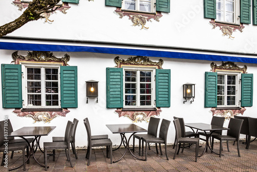 Street cafeteria in Oberammergau, Germany