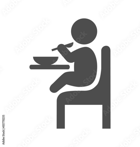 Baby eat pictogram flat icon isolated on white background