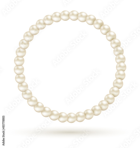 Pearl circle like frame isolated on white background