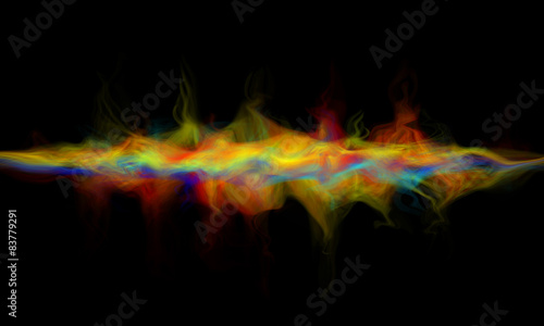 Colorful abstract smoke on black background