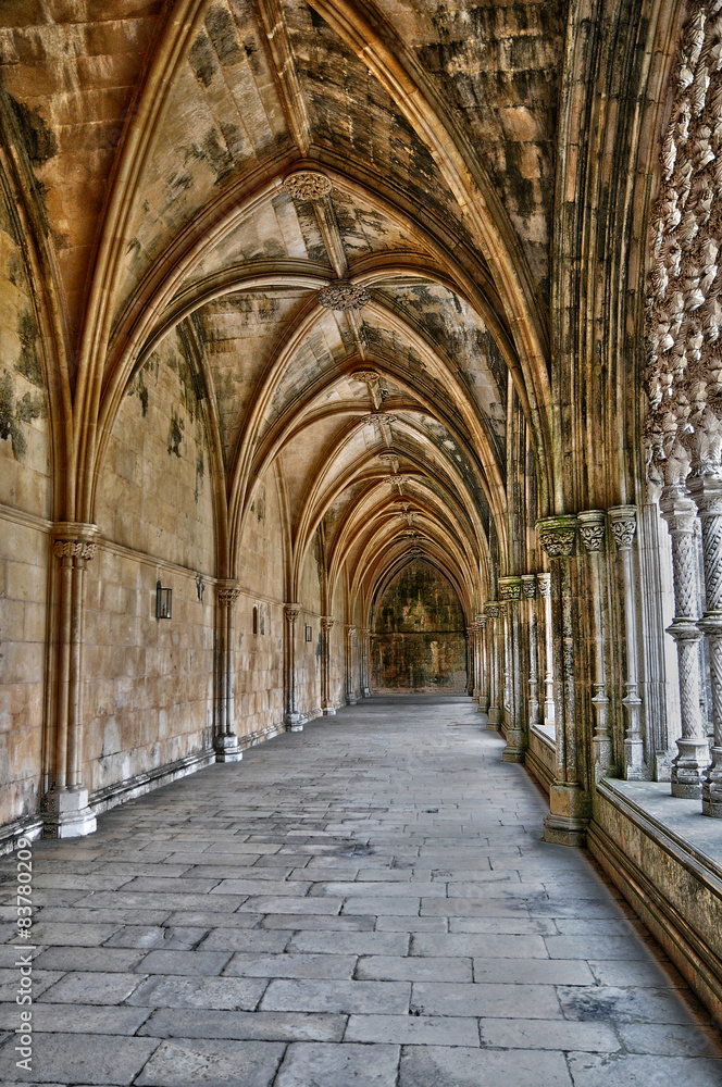  interior of monastery of Batalha in Portugal