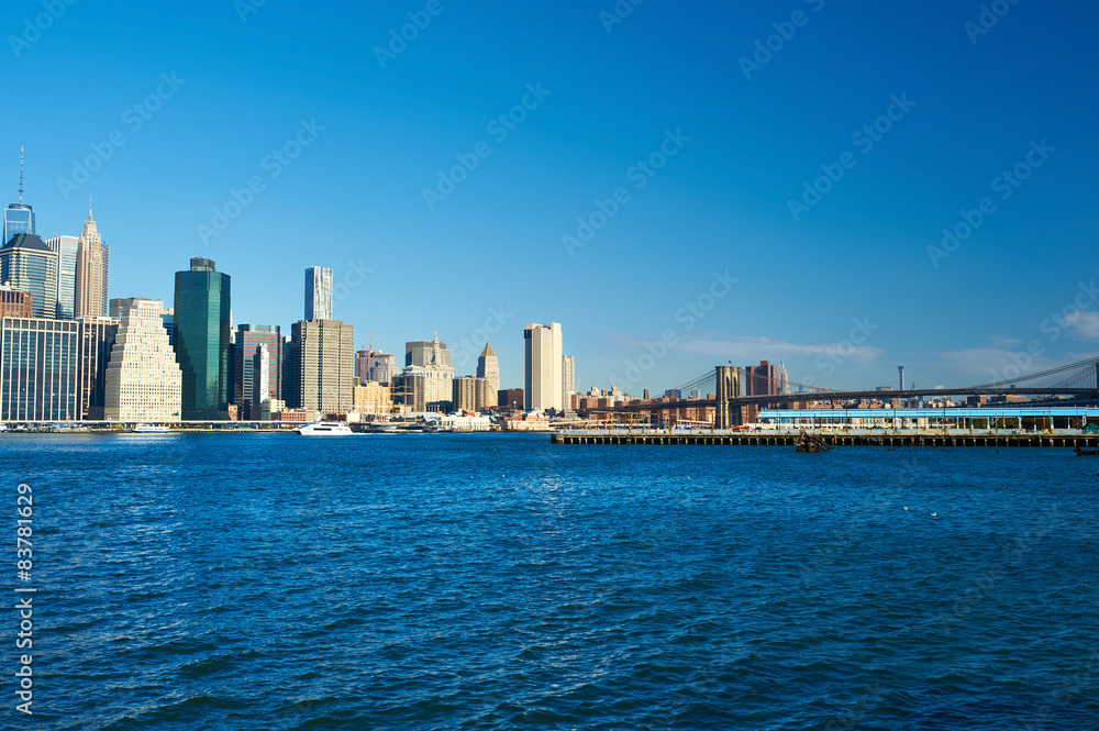 Lower Manhattan skyline view from Brooklyn