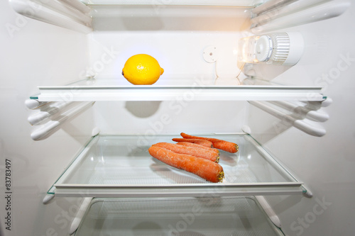 Almost empty refrigerator