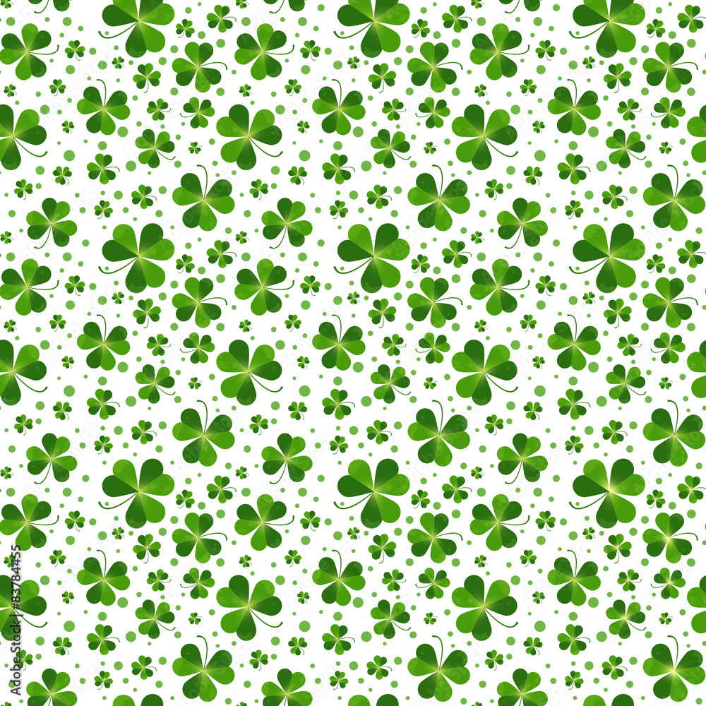 Seamless pattern with Saint Patricks day shamrock leaves Seamless pattern with Saint Patricks day shamrock leaves