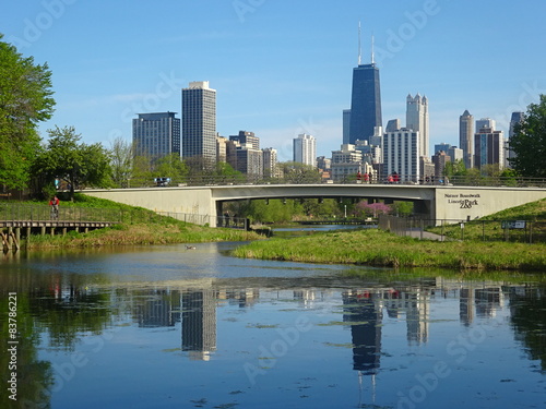 Reflet de la vue 360 de Chicago