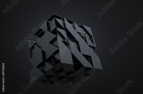Fototapeta Naklejka Na Ścianę i Meble -  Abstract 3d rendering of flying cube.