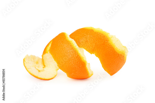Fotografía Orange peel isolated on white