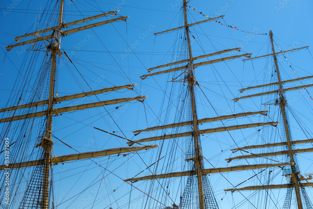 Marine rope ladder at pirate ship Marine rope ladder at pirate ship