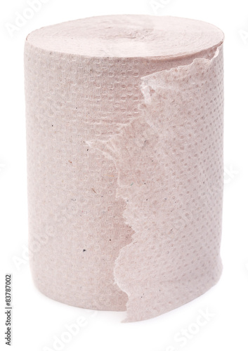 Roll of gray toilet paper isolated