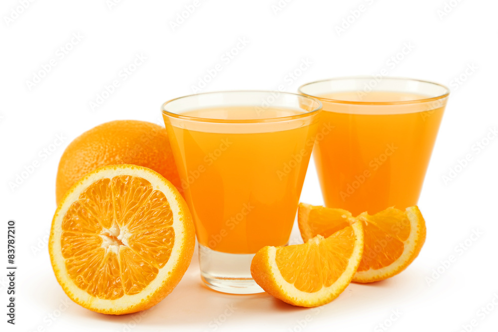 Glass of fresh orange juice on wooden background Glass of fresh orange juice on wooden background