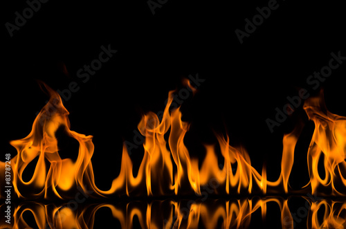 fire and flames on a black background