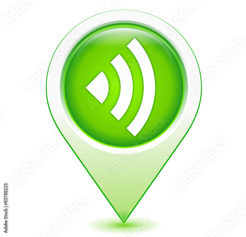 réseau sur marqueur géolocalisation vert