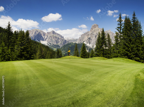 Golf course in the Italian Dolomites
