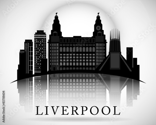 Modern Liverpool City Skyline Design. England