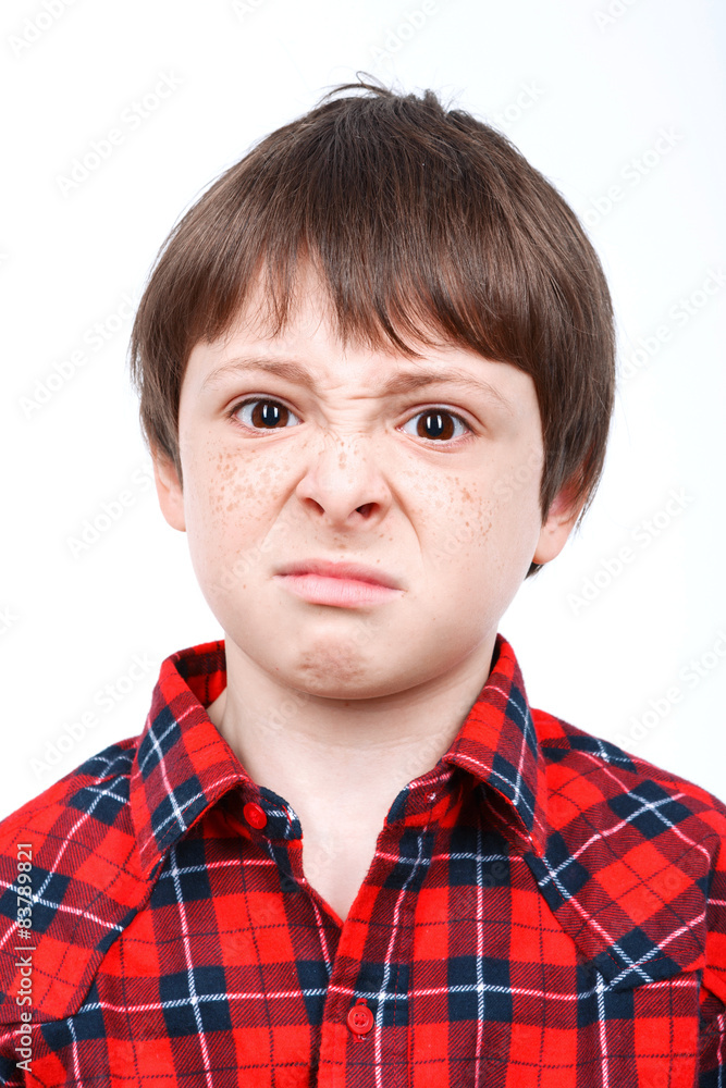 Portrait of a small emotional boy Portrait of a small emotional boy