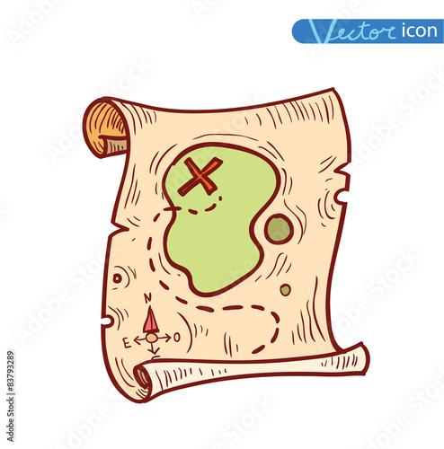 Treasure map. vector illustration. 