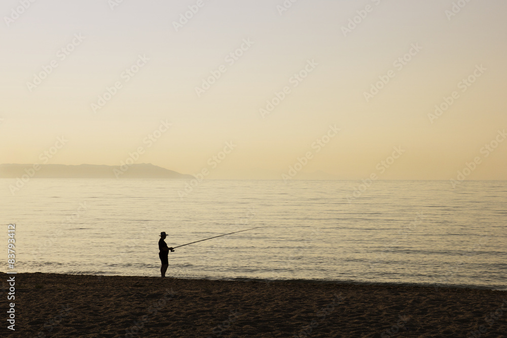 Naklejka premium Rybak