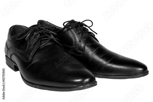 Shoes men's classic leather lace-up black