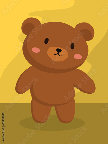 A little grizzly brown bear standing in brown background