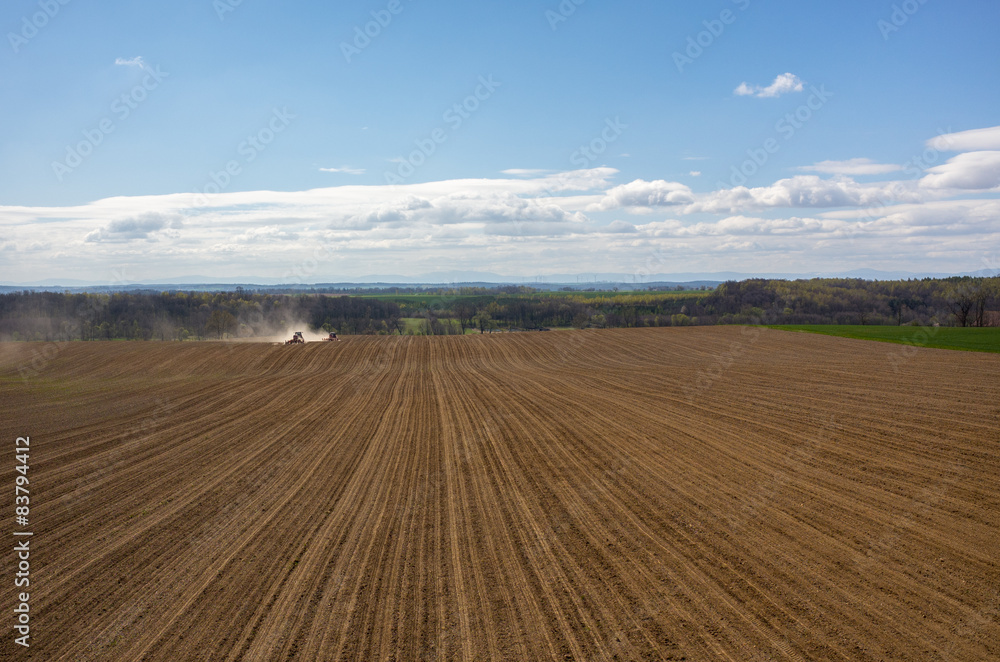 Aerial view of the field