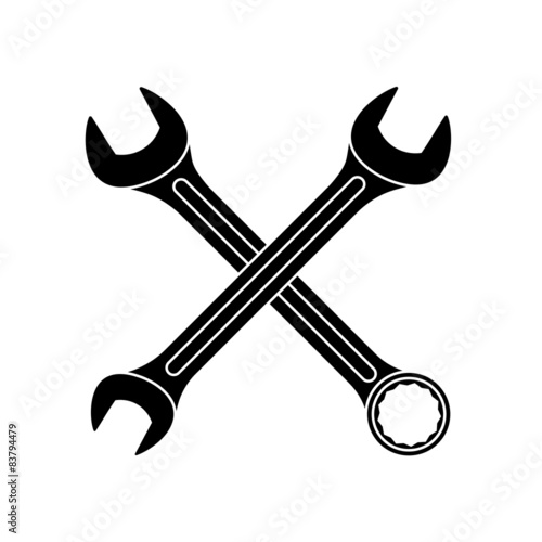 Black icon of Wrench