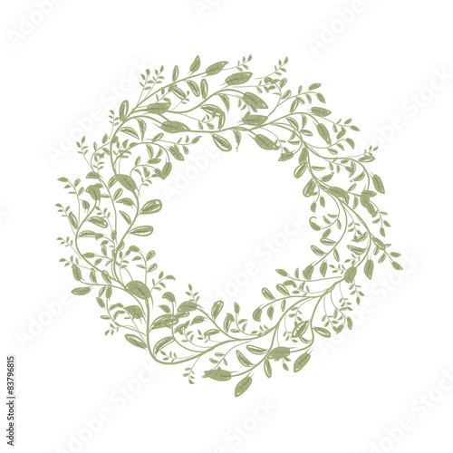 Leaf wreath sketch for your design