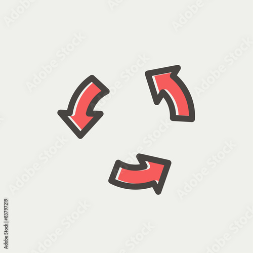 Replay thin line icon
