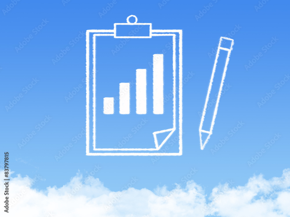 Notepad paper document cloud shape Notepad paper document cloud shape