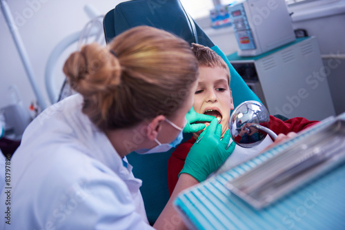 Young boy in a dental surgery