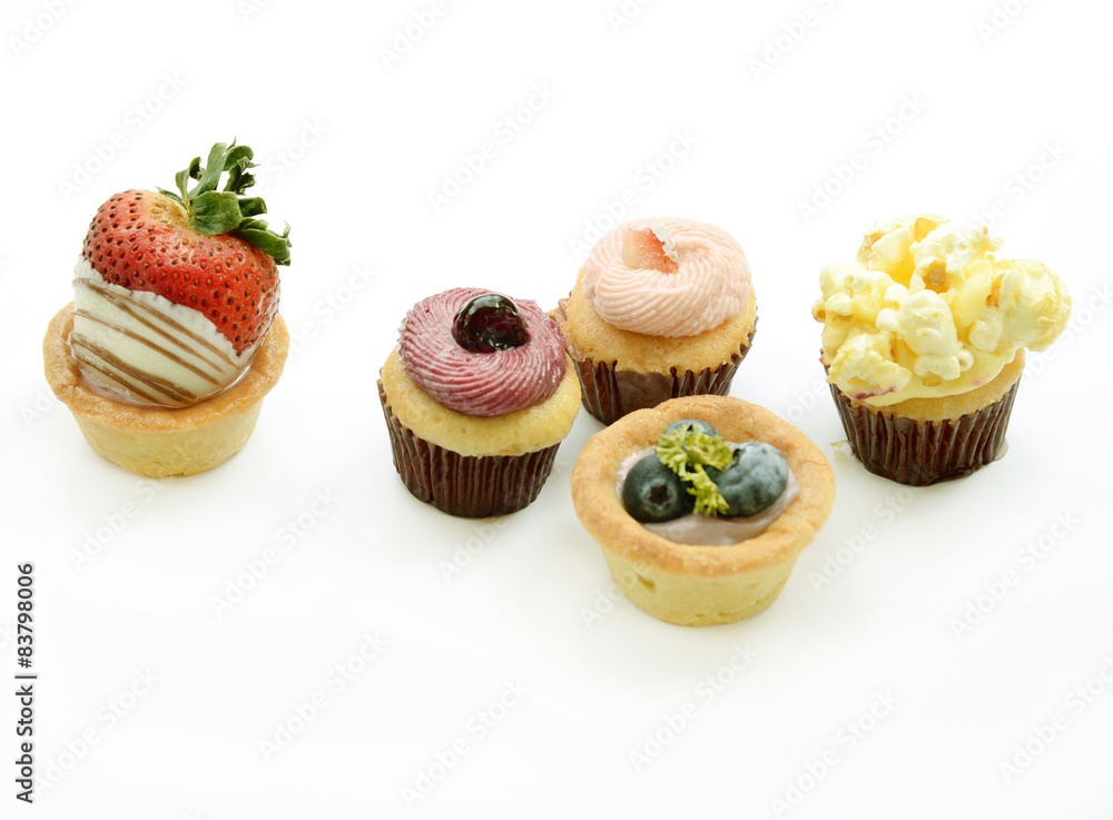 fruit tarts on white background fruit tarts on white background