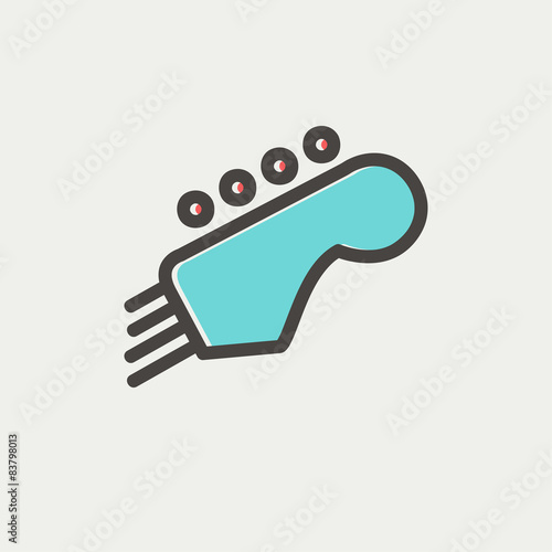 Guitar tuner thin line icon