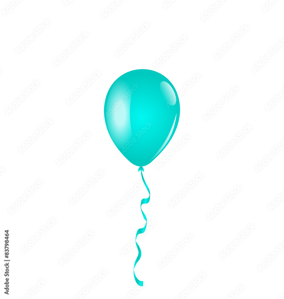 Blue balloon isolated on white background Blue balloon isolated on white background