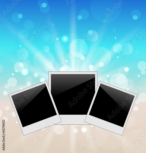 Set pictures on seascape background