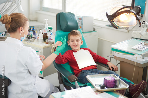 Young boy in a dental surgery