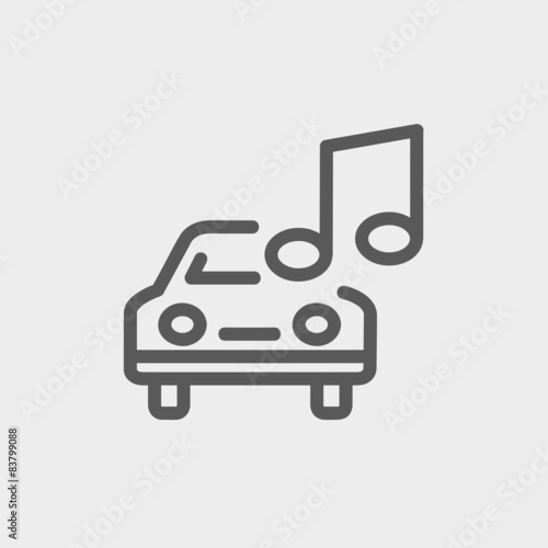 Car with music thin line icon