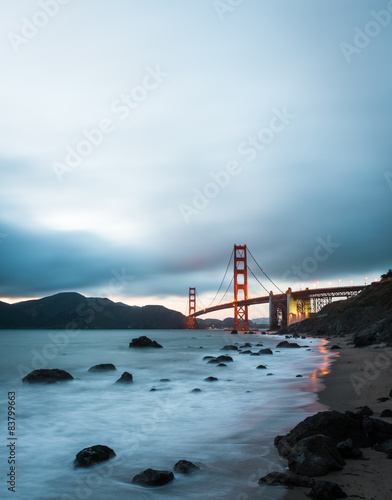 Golden Gate Bridge, famous landmark in San Francisco California