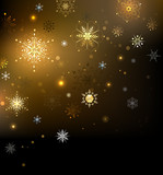 Background with Gold Snowflakes