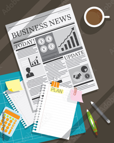 Newspaper and Stationery Blank Paper Object Background