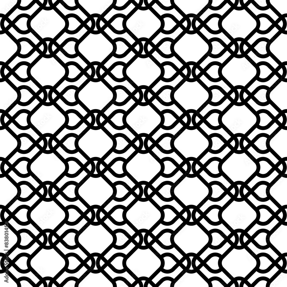 Fototapeta premium Black and white geometric seamless pattern modern stylish.
