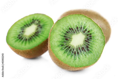 Juicy kiwi fruit isolated on white