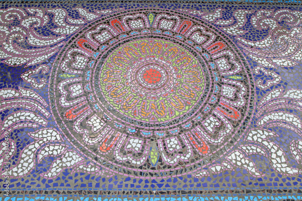 Mosaic tiled floor background