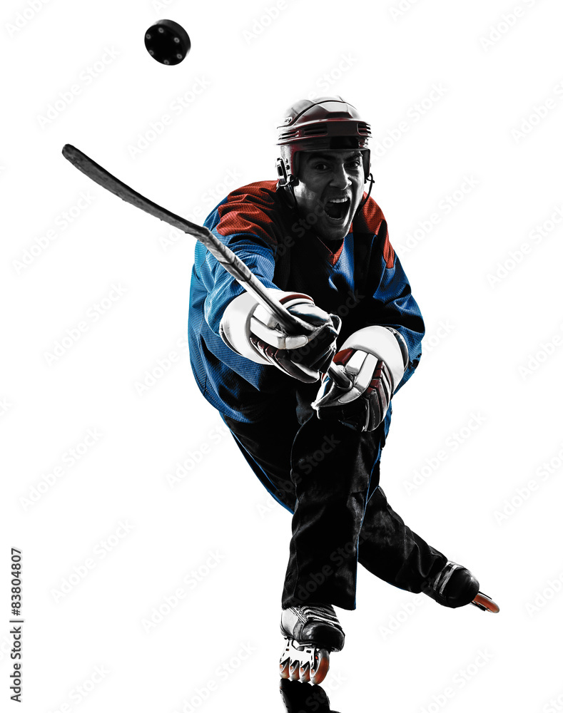 Naklejka premium hockey man player silhouette