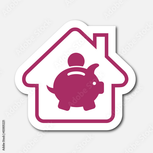Logo maison et tirelire.