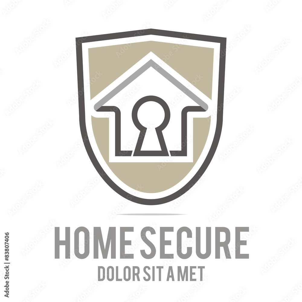Abstract key house security logo icon Abstract key house security logo icon