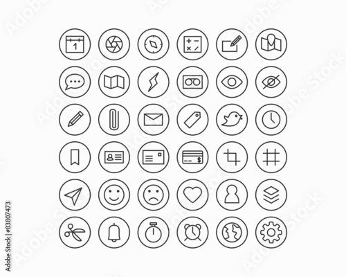 Mobile Geräte und Applikationen Line Icon Set