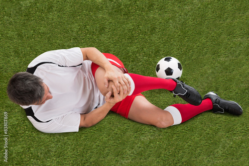 Soccer Player With Injury In Knee