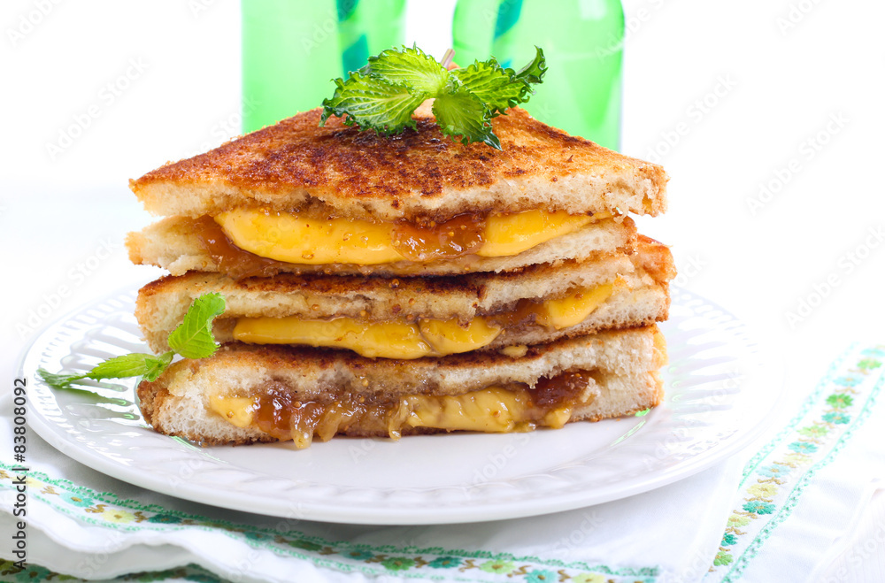 Fig jam and cheese grilled sandwich Fig jam and cheese grilled sandwich